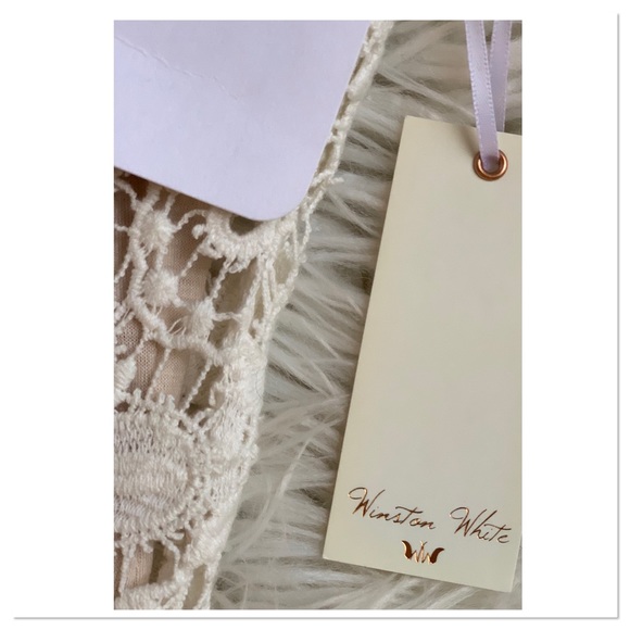 NWT Winston White Carmela Lace Crochet Maxi Dress Ivory Size Small - Picture 11 of 12